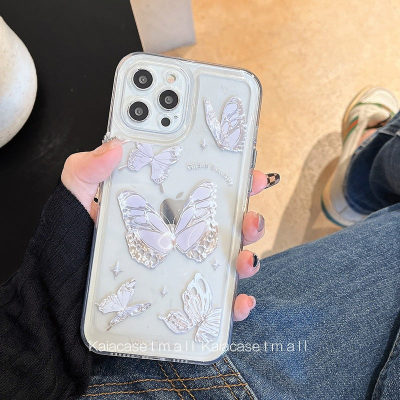 Accessories for 14 Apple 12 mobile phone case iPhone13promax Zhao Ruth same purple butterfly 11 Japanese and Korean ins