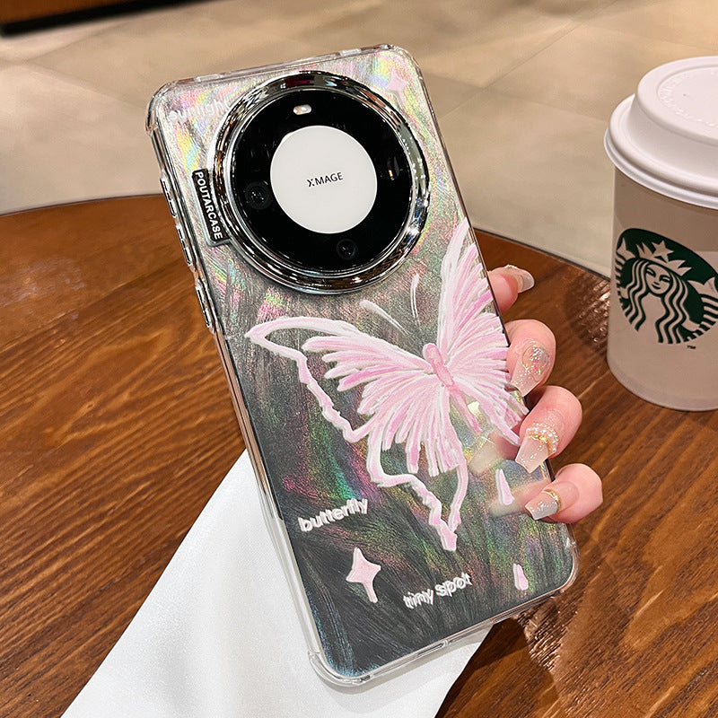 Accessories Butterfly Glitter Sands Suitable for Huawei mate60Pro + Mobile Phone Case New Female P60Pro Protective Case Mate50