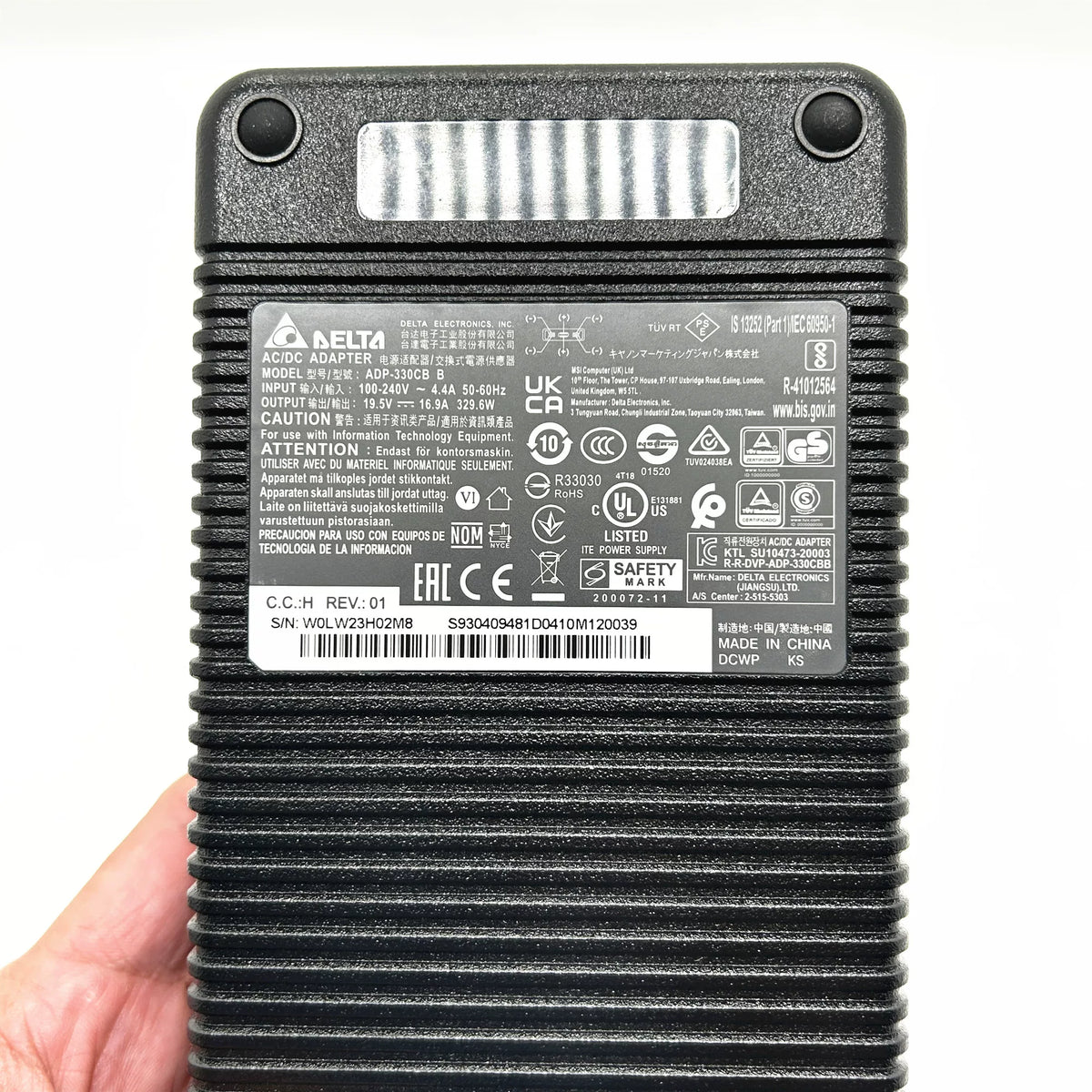Genuine New Adapter ADP-330CB B 30W 19.5V 16.9A Delta AC Adapter Charger For MSI Raider GE78HX 13VH-017TW GE77HX Titan series GT77 GE76 GT77HX Vector series GP68HX power supply MSI laptop repair parts