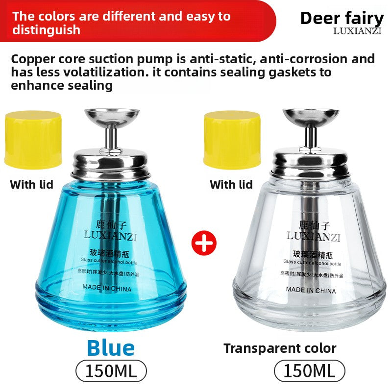 Thickened pressing glass alcohol bottle anti-corrosion washing water mobile phone repair pressing bottle cap automatic Repair tools