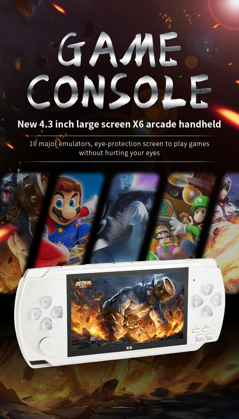 4.3" inch HD X6 15000 games Handheld Game Player console Nostalgic and retro handheld, arcade, and PSP game consoles