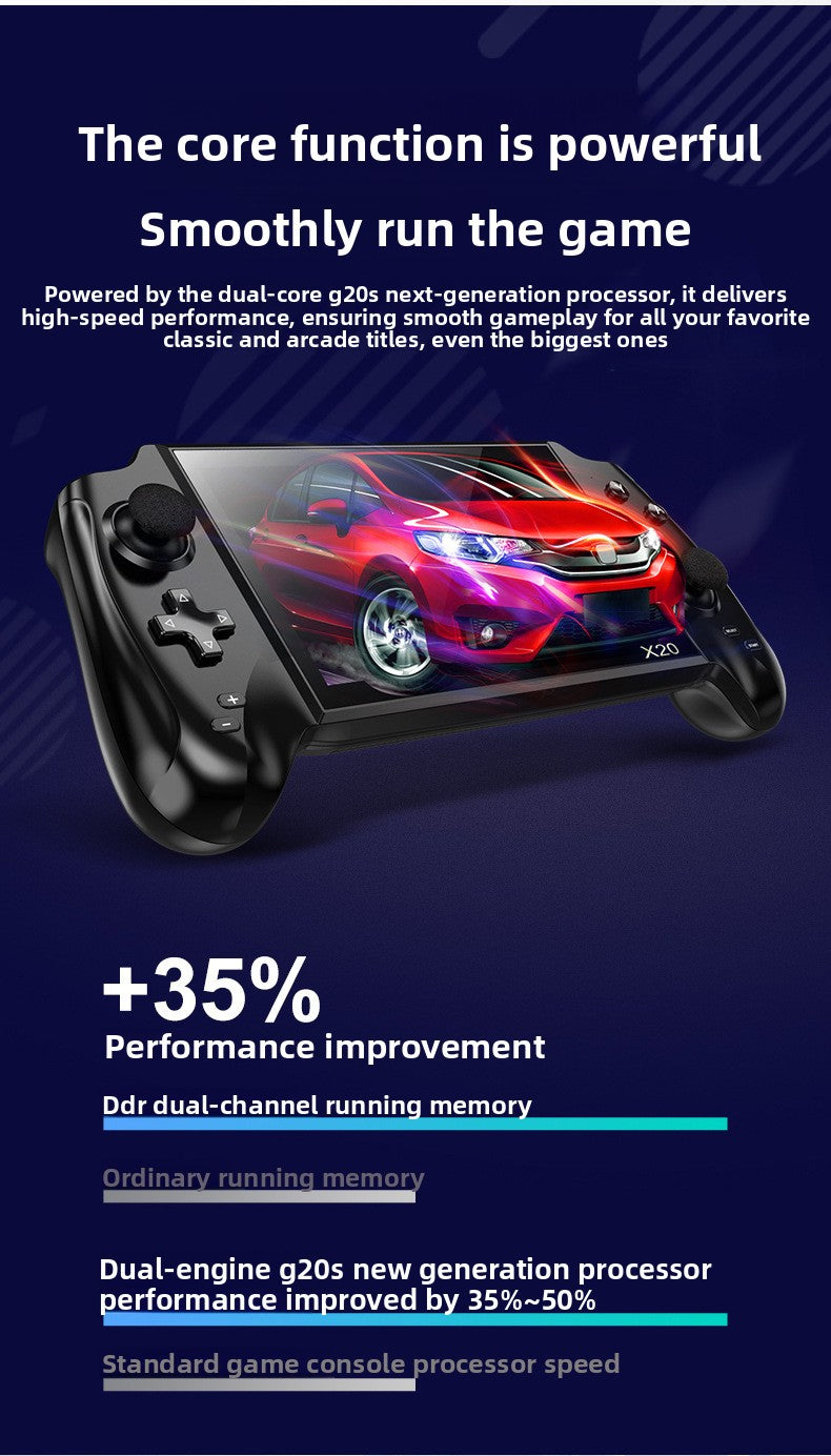 7" inch X20 IPS HD Dual joystick psp 4500mAh rechargable 2.4G Support wireless gamepad Linux games Handheld Game Player console GBA nostalgic retro NES game console FC