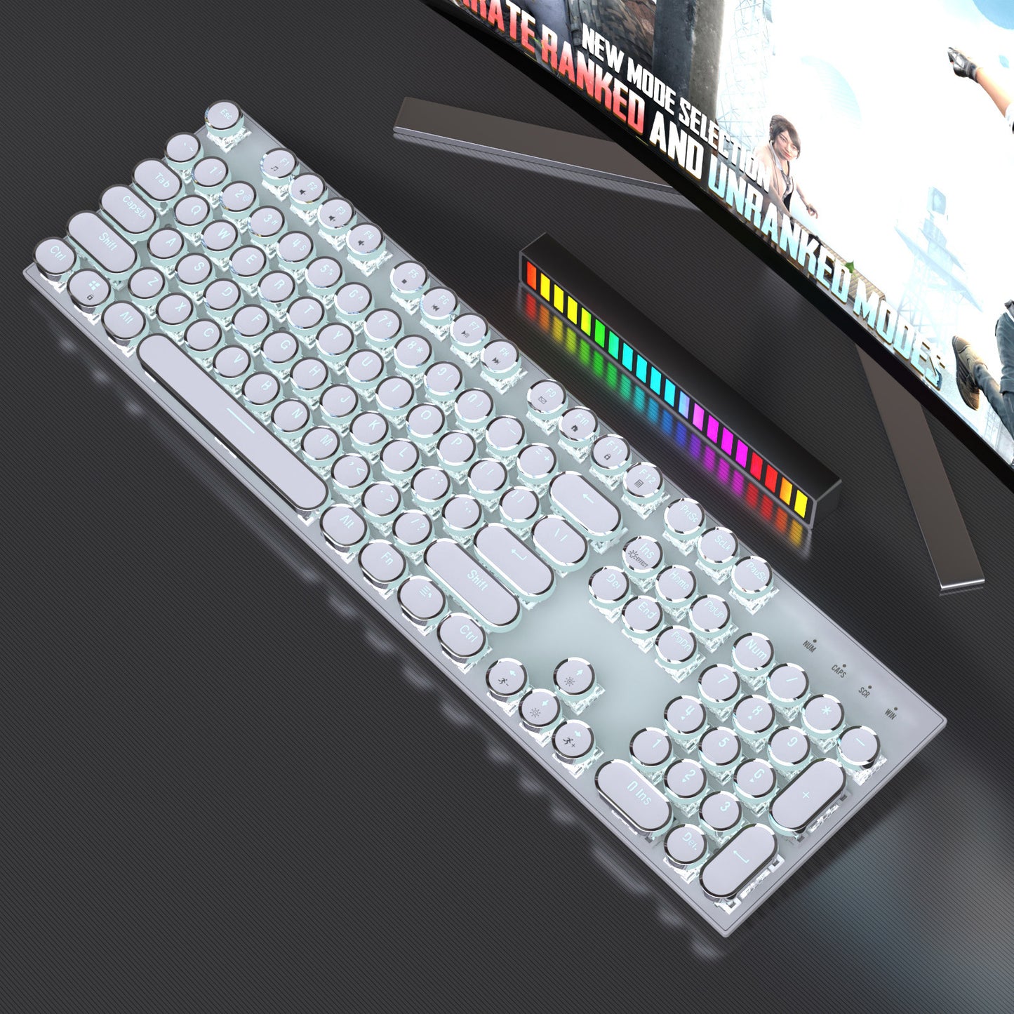 Steam Retro Punk Plated Knob Triple Mode Wireless RGB Wired Keyboard Mouse Mechanical Keyboard Computer Games