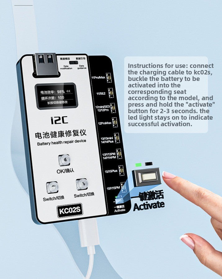 Battery Life Pop-up Tester for iPhone Mobile Phone Battery Change Efficiency Card Bug Repair Bounce Window Instrument Battery Free Cable Laptop Mobile Phone Repair tools