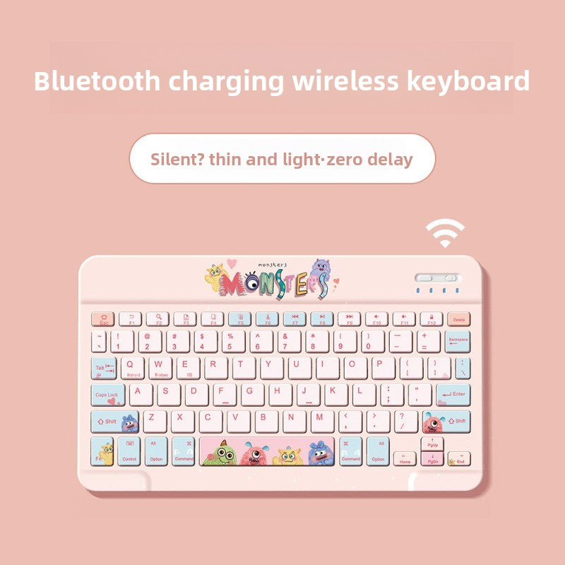 Wireless Bluetooth Keyboard Set For Apple Huawei Xiaomi Tablet PC Special External iPad Keyboard Mouse Set Office Silent No Delay Comfortable and Thin Little Monster Tablet Accessories