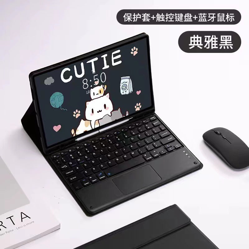 For S7 Samsung S9 FE Tablet S6Lite Case A7 Bluetooth Keyboard A8 Leather Case S8Plus Pen Slot A9 + protective Accessories