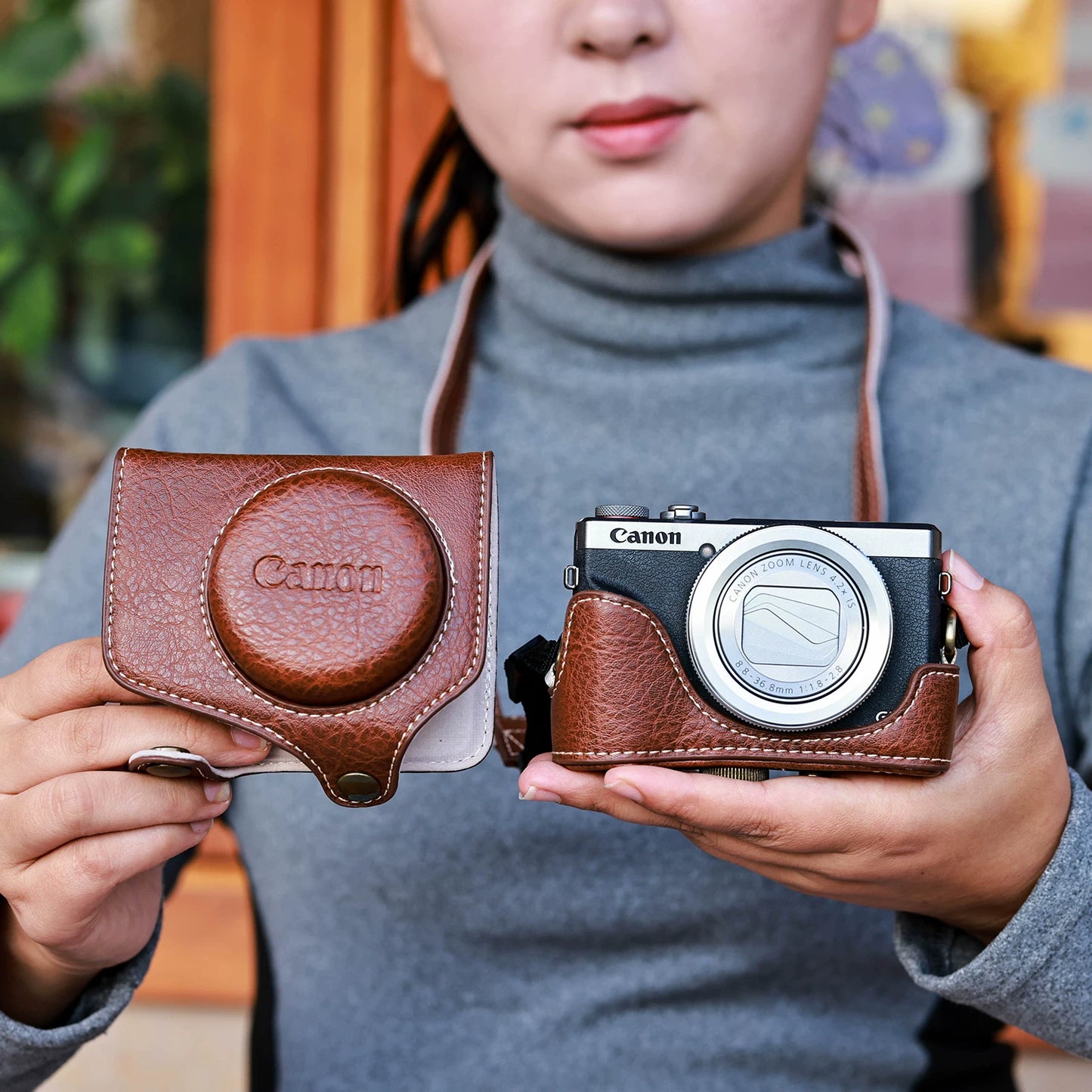 Suitable for Canon G7X3 Protective Case G7X2 Camera Case G11 G12G15/16 G1X2 Leather Case Camera Case Digital camera accessories