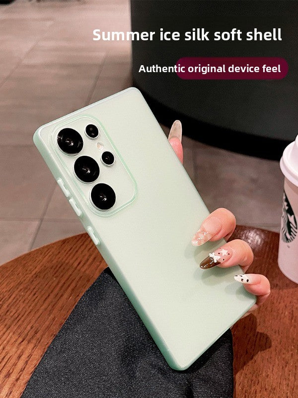 Soft yarn ice feeling for samsung s25ultra mobile phone case s24 + new matte s23 ultra-thin s22 protective case galaxy anti-drop plus lens all-inclusive edge women's soft case Phone accessories