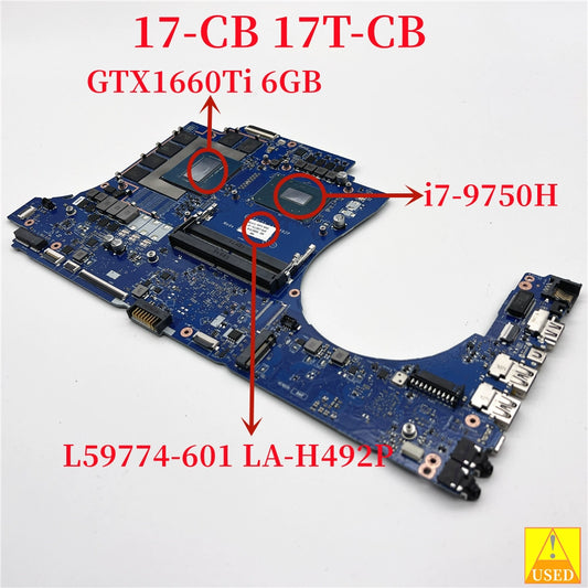 (Shipping fee not include) forHP  17-CB 17T-CB L59774-601 SRF6U  i7-9750H 1660Ti  6GB