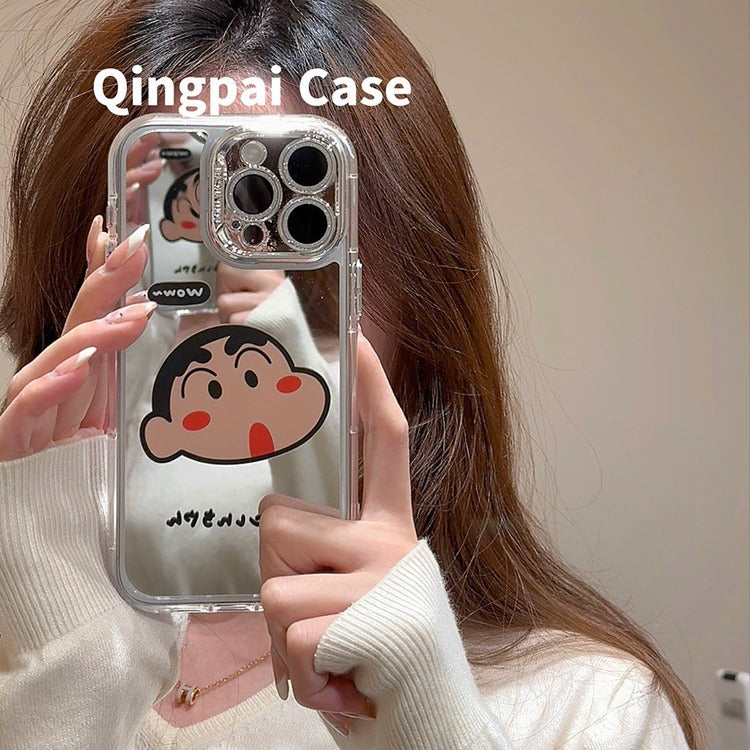 Accessories couple cartoon mirror for apple 15promax mobile phone case iphone13 new 14pro women's 12 tide