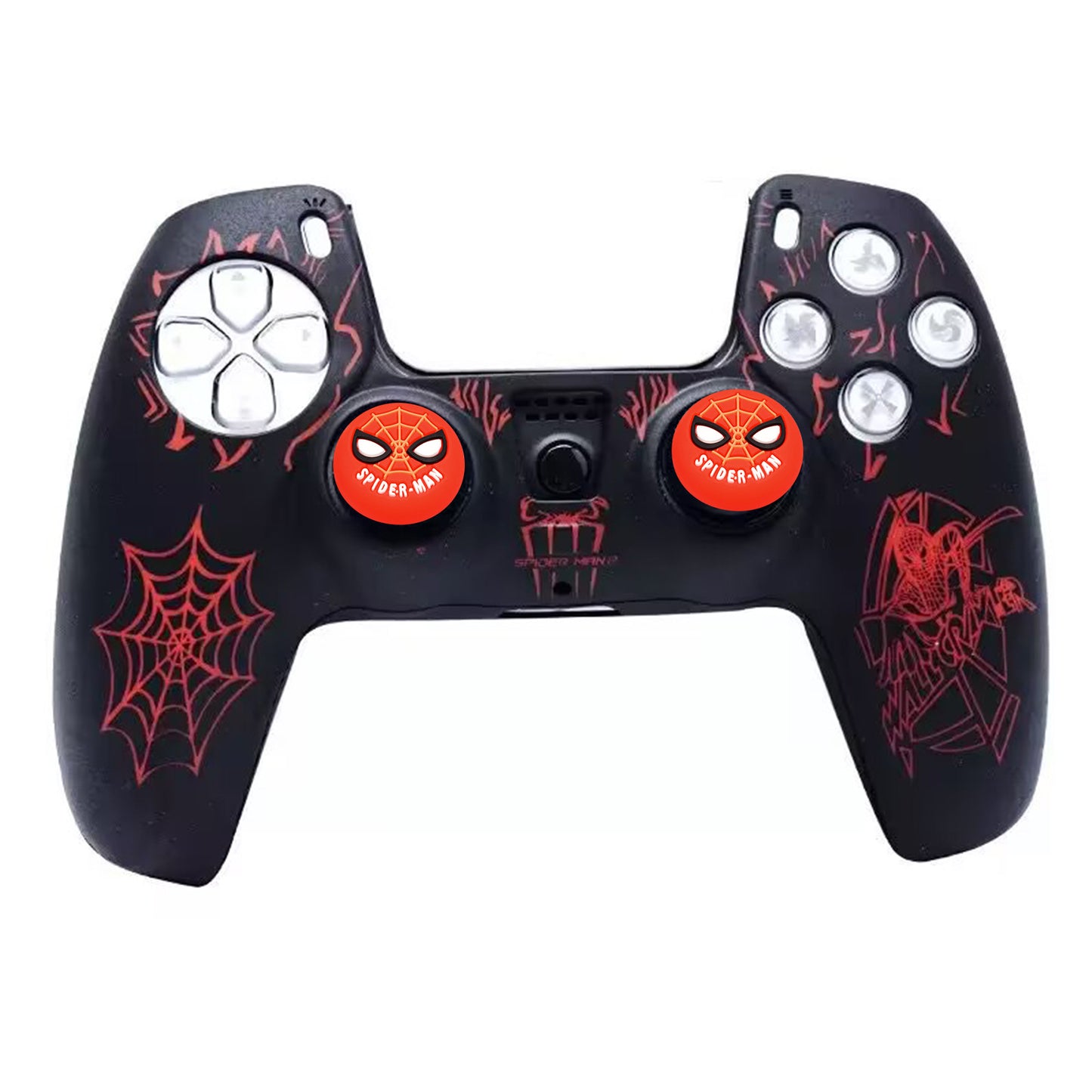 PS5 gamepad protective cover Halloween pattern element handle silicone cover non-slip and dust-proof, including 2 silicone caps