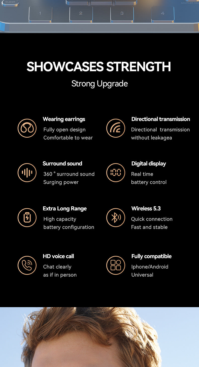 Accessories Customized M47 ear clip type bone conduction Bluetooth headset Non-in-ear sports digital long battery life headset