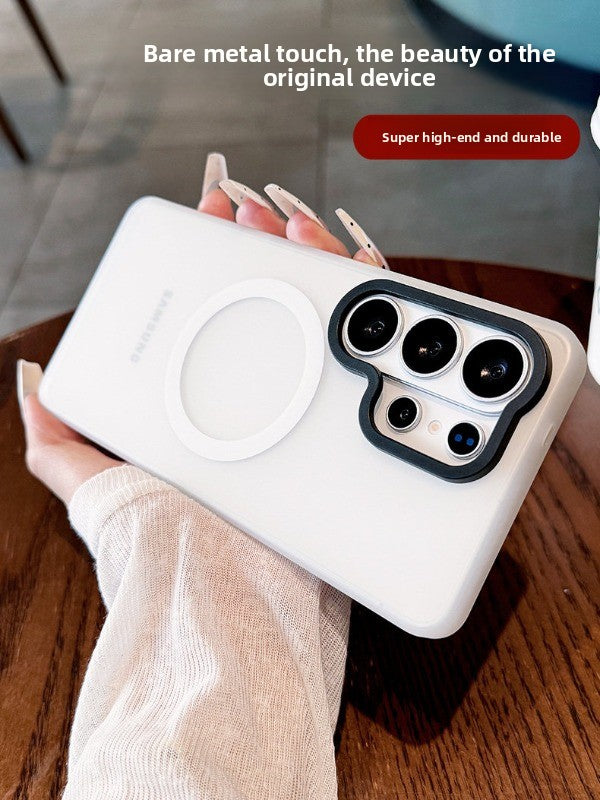 Light sand magnetic suction for Samsung S26ultra S25 Ultra S25+ mobile phone case New S26 + protective case Light sand magnetic suction ultra-thin matte 25ultra anti-drop all-inclusive premium soft edge hard case Phone accessories