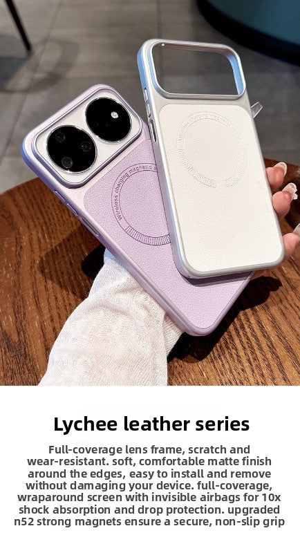 For Huawei Nova16pro mobile phone case, the new 16ultra protective case, ultra-thin lychee leather all-inclusive anti-drop 15ultra magnetic suction women's high-end soft edge hard case Phone Accessories
