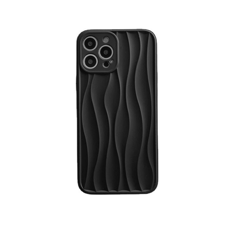 Accessories (Shipping fee not included) Premium matte matte black water ripple for iphone14Promax Apple 13/12/11 case for men and women