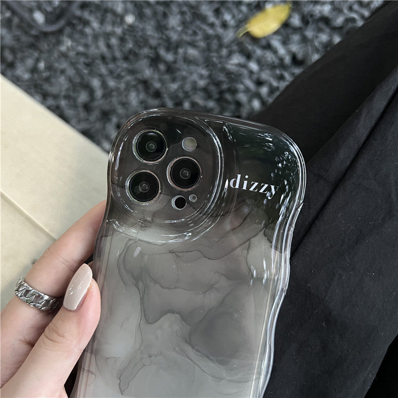 Accessories (Shipping fee not included) ins Niche black and gray ink painting Apple 13Pro/12Pro max mobile phone case for iPhone11 soft case 14