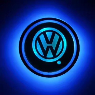 (Free shipping) Full brand Car LED light water coaster Colorful water coaster Car atmosphere light USB charging Non-slip mat