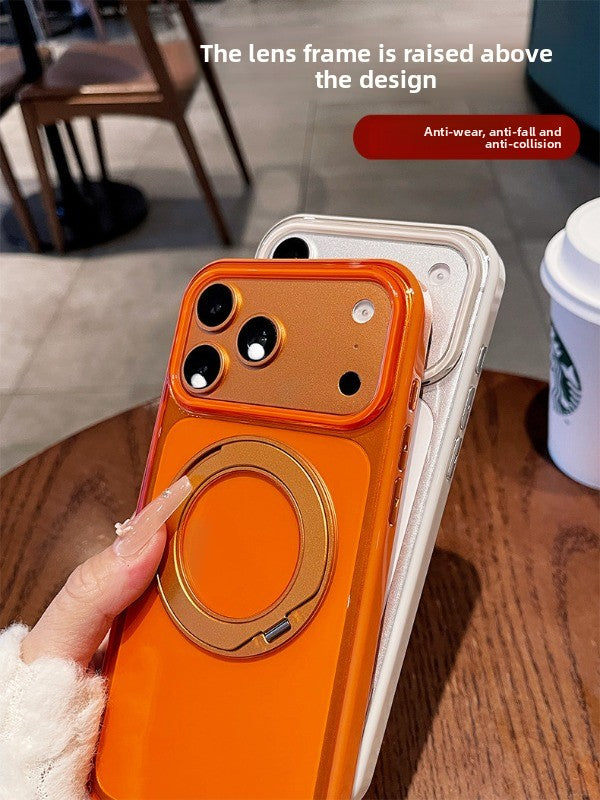 Transparent jelly holder For iPhone 18promax mobile phone case New iPhone17 women's large hole frame dopamine anti-drop protective case 16pro simple niche case Phone Accessories