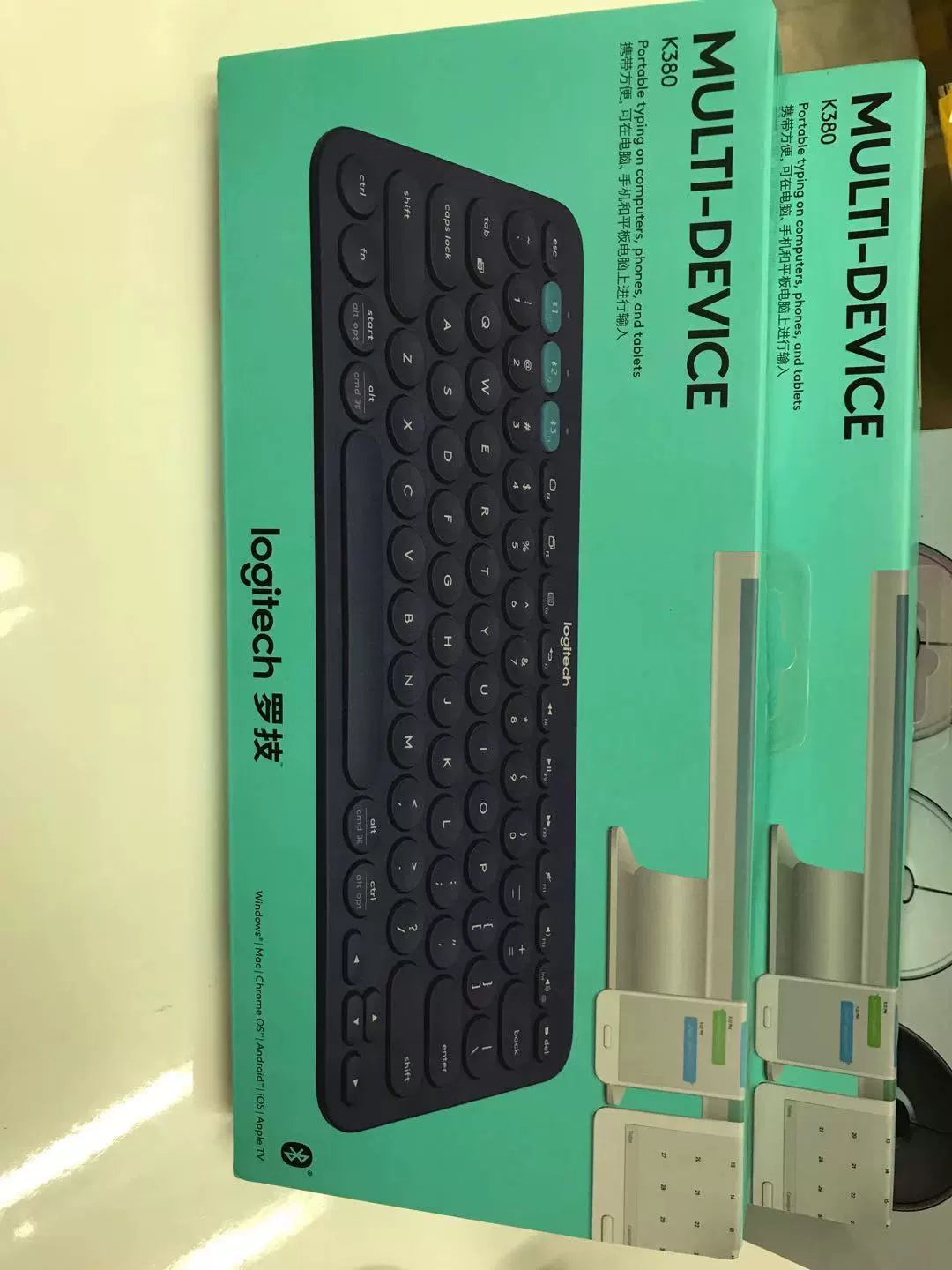 Boxed genuine, Logitech k380 wireless bluetooth keyboard silent ipad mobile phone laptop ultra-thin K480