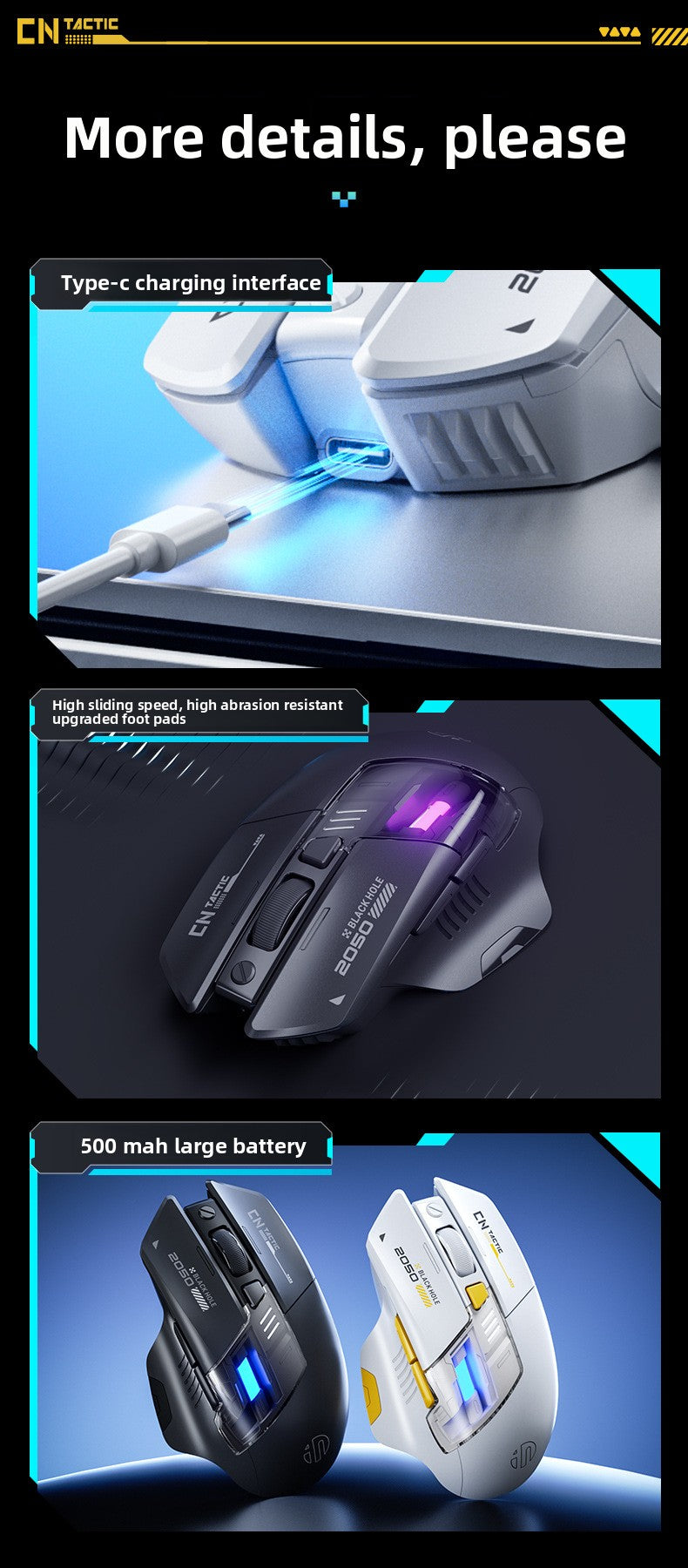 A9 Exploration Edition Bluetooth Wireless Mouse Silent Rechargeable Three-mode Office Game Glow