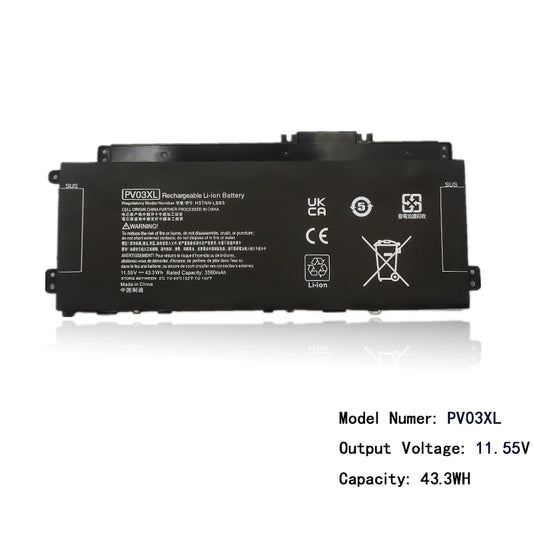 (Shipping fee not include)for惠普 PP03XL HSTNN-LB8S M01118-421 M01144笔记本PV03XL repalcement battery