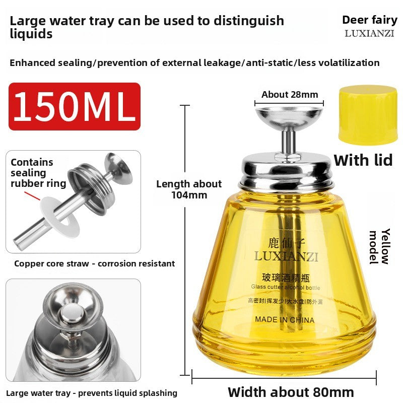 Thickened pressing glass alcohol bottle anti-corrosion washing water mobile phone repair pressing bottle cap automatic Repair tools