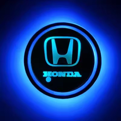 (Free shipping) Full brand Car LED light water coaster Colorful water coaster Car atmosphere light USB charging Non-slip mat