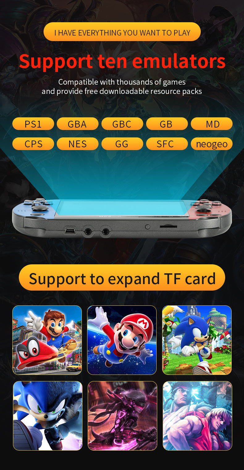 4.3" inch HD X7 special 15000 games Handheld Game joystick Player console retro arcade dual-joystick PSP handheld game console