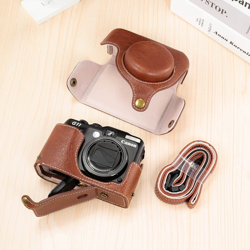 Suitable for Canon G7X3 Protective Case G7X2 Camera Case G11 G12G15/16 G1X2 Leather Case Camera Case Digital camera accessories