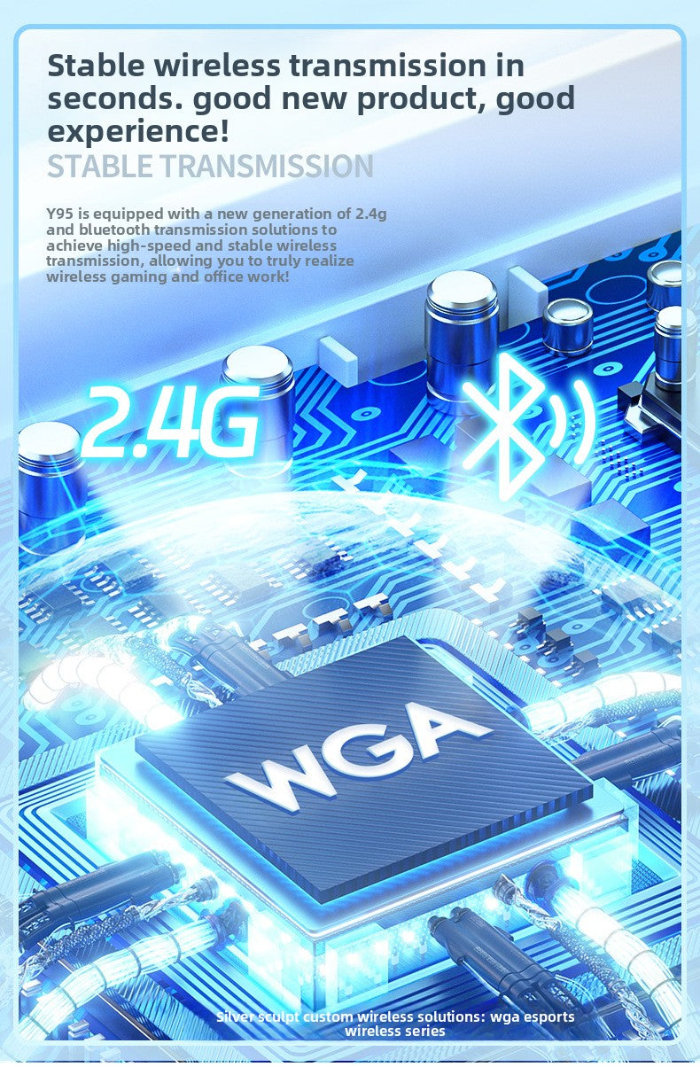 Y95 bluetooth three-mode mechanical keyboard customized wireless 98 with RGB wired gaming gasket computer peripherals