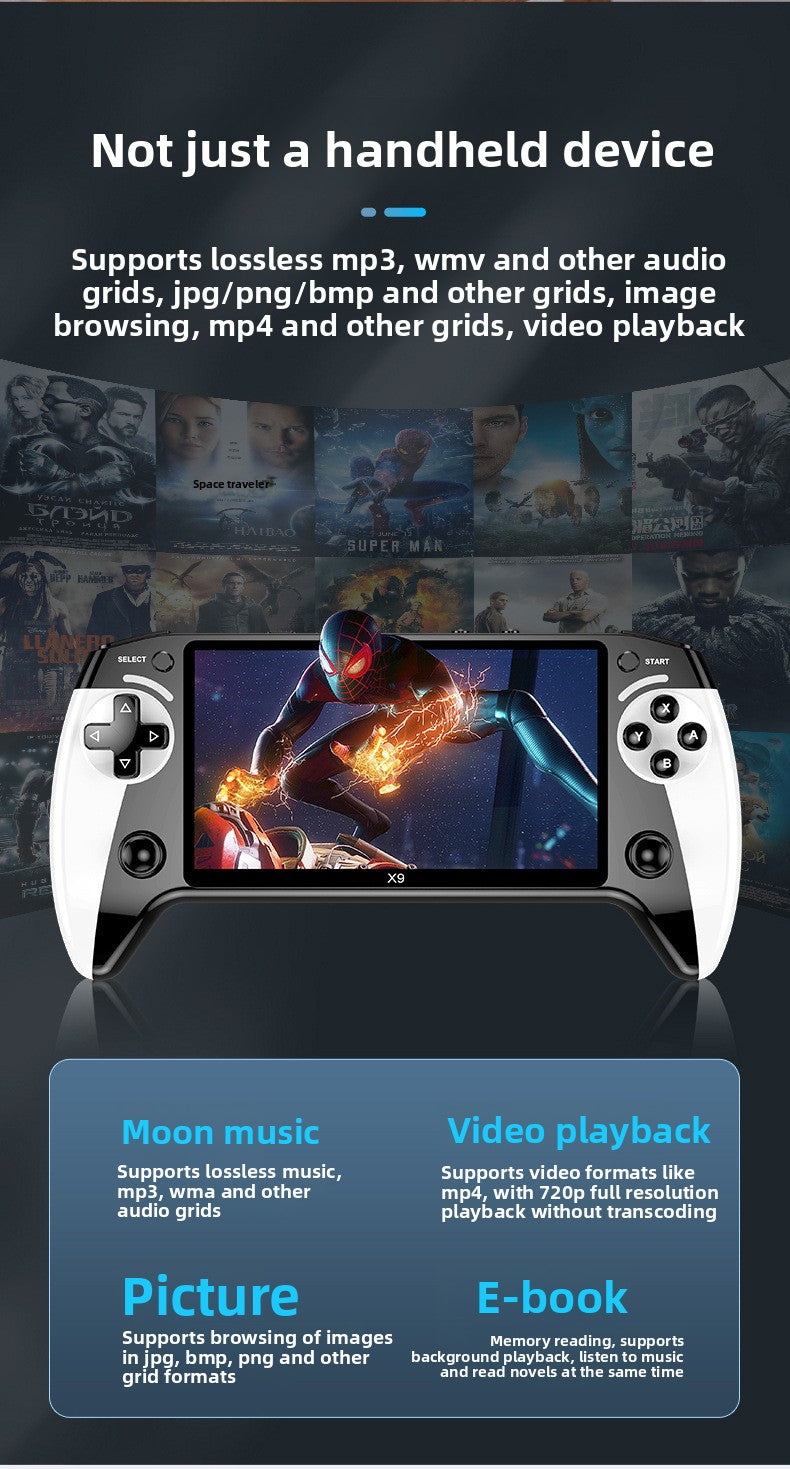 5.5" inch x9 IPS HD PSP lINUX 2000mAh type C rechargable games Handheld Game Player console supporting wireless gamepad connected