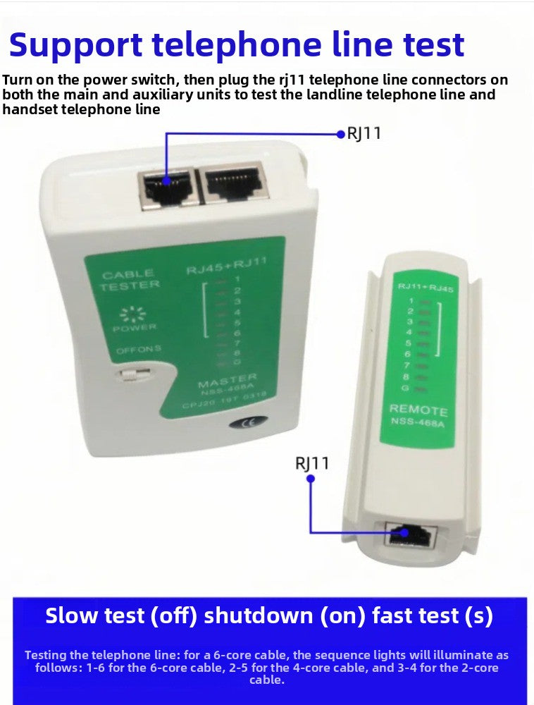 RJ45 RJ11 Cable Tester crystal head network cable tester multi-function line check RJ11 telephone detector line tester network line tester repair tools