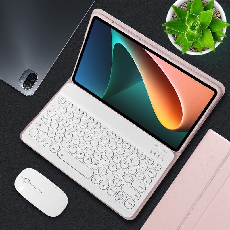 Applicable to 11-inch Xiaomi 5Pro Bluetooth keyboard case Xiaomi 6 tablet 2023 round hat keyboard leather case mouse protective Accessories