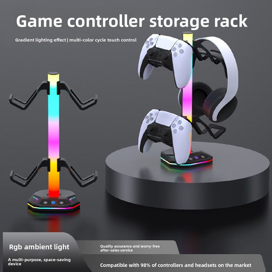 RGB light display stand PS4 PS5 SWITCH and other gamepad earphones storage bracket 4 in 1 multi-function bracket