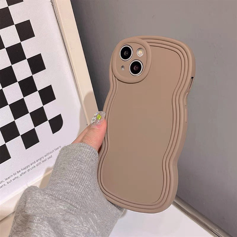 Accessories (Shipping fee not included) Coffee Brown Wave Edge Mirror Holder For iPhone14Promax Phone Case xr Apple 13/12/11 Women