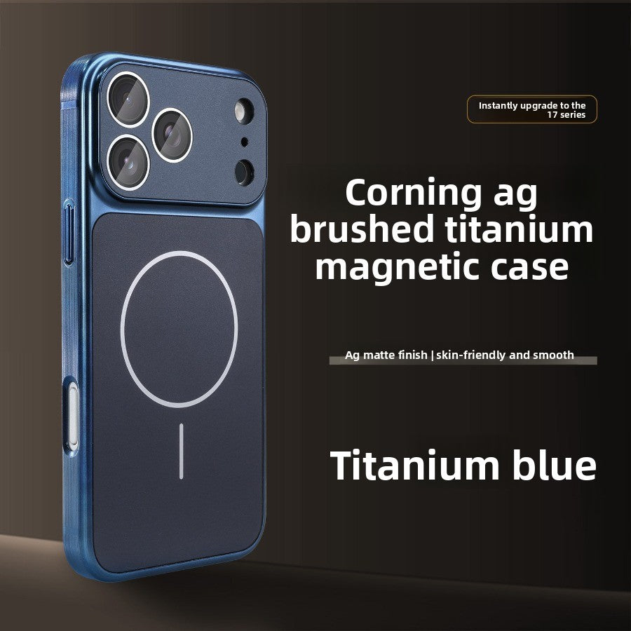 Large window magnetic suction for iPhone iPhone18ProMax magnetic suction model 17Pro simple advanced 16 with lens film 15 all-inclusive hard case 14/13 business style Phone accessories