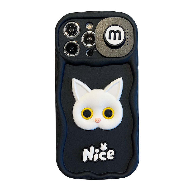 Accessories for Apple 15promax mobile phone case 13/14 fun and advanced sliding window cat 14promax new model