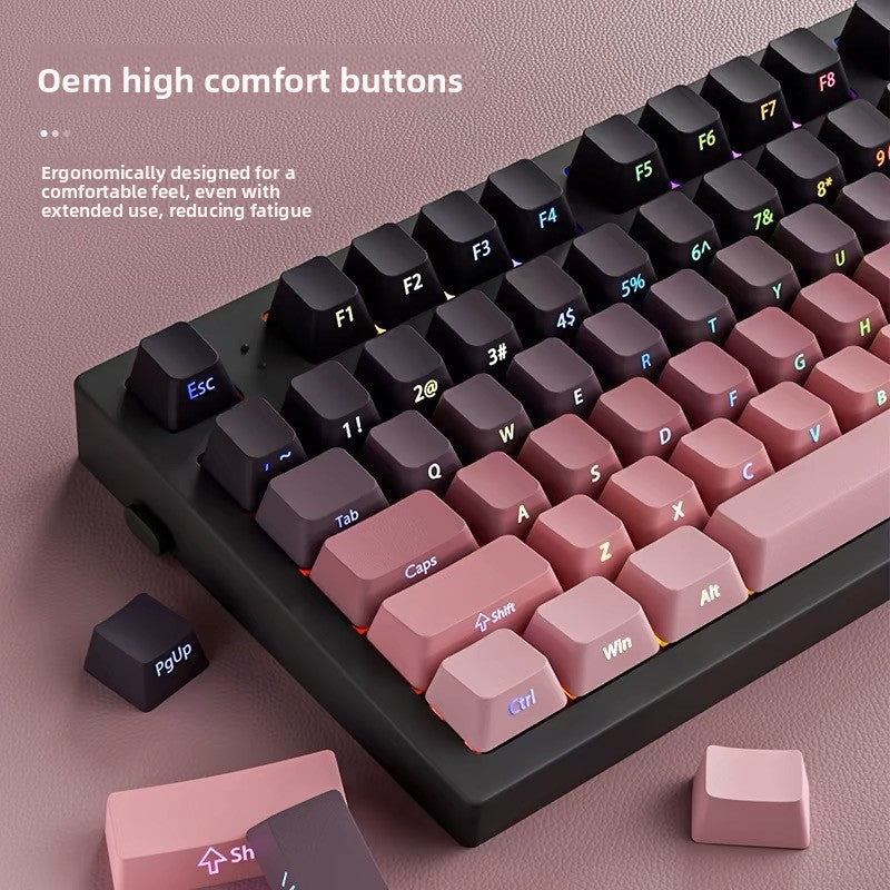 Side engraved keycap two-color character light transmission PBT original factory highly adapted mechanical keyboard keycaps full set