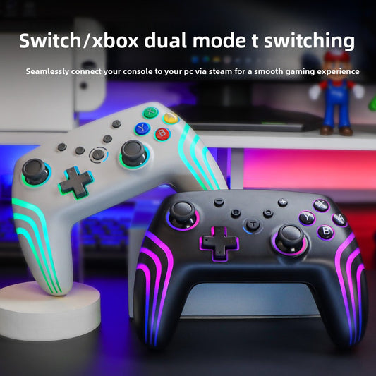 New NS PRO gamepad SWITCH Bluetooth wireless handle with six-axis somatosensory vibration RGB colorful lights