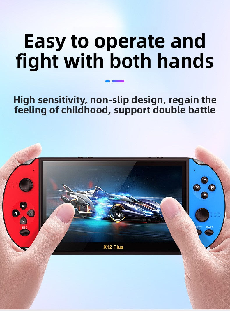 7.1" inch X12PLUS IPS HD Linux Dual Models 3000mAh rechargable 2.4G wireless gamepad games Handheld Game Player console Mini arcade 8 big emulator retro PSP handheld FC GBA
