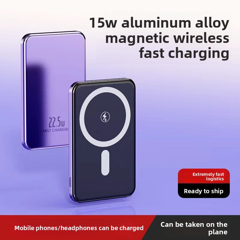 Metal magnetic power bank super fast charging 20000mAh mini compact portable mobile phone mobile power supply
