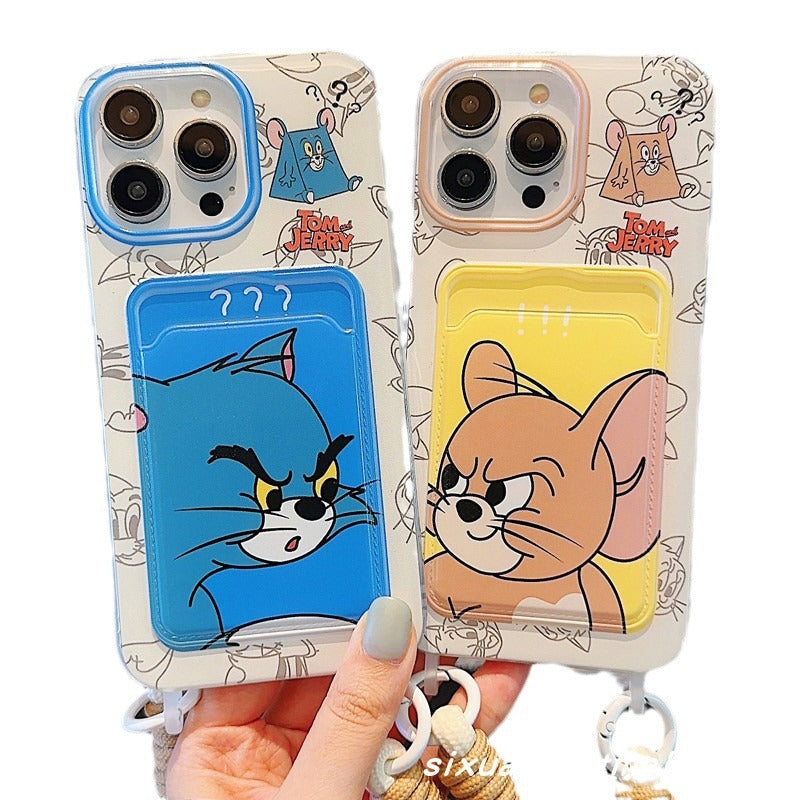 Accessories Cat and Mouse Card Case Card Case Suitable for Apple 14 Mobile Phone Case iPhone15promax Card Case 13 New