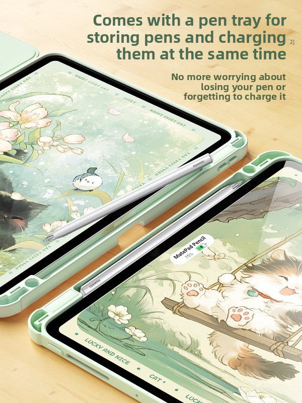 For Huawei Matepad11 protective case 2026 new air12 tablet case 115s with pen slot soft light se10.4/pro12.2 all-inclusive For Honor x9/10 Smart Edition Chunyi Cat Tablet Accessories