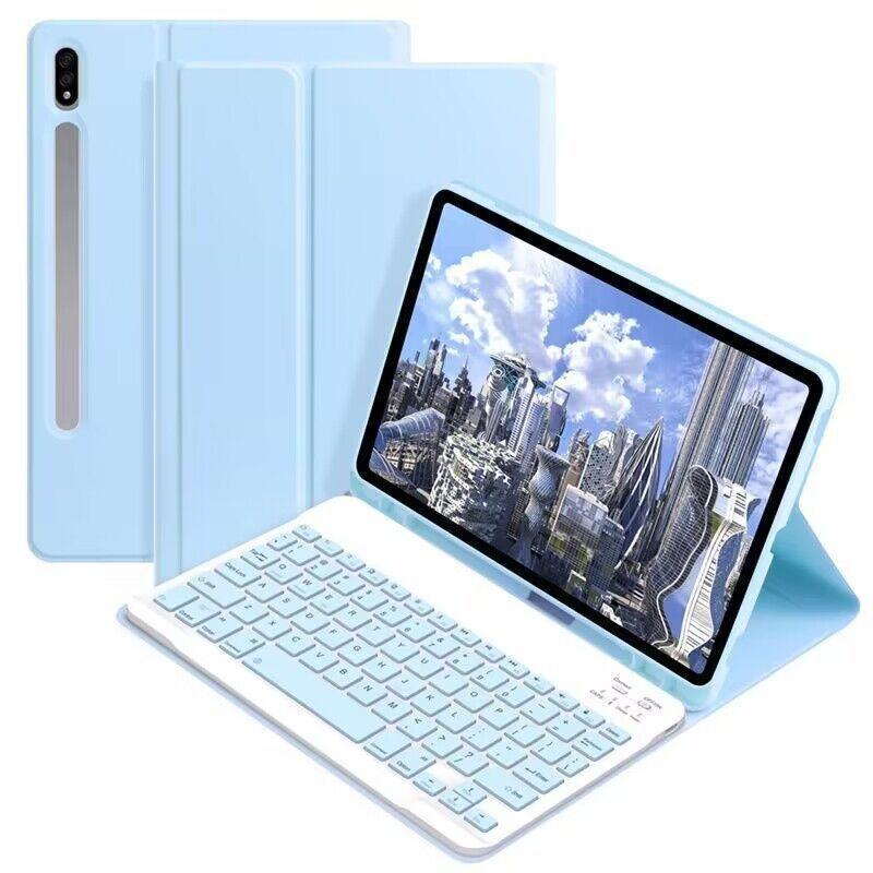 Suitable for Samsung 12.4 inch tablet S9 FE Bluetooth keyboard S7plus leather case S9FE Plus X200 A7 case protective Accessories