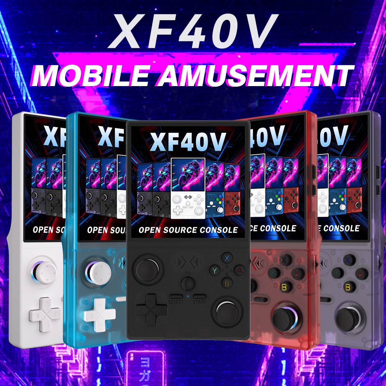 4.0 4" inch XF40V IPS HD Linux wifi 3D big joysticks RGB 4000mAh  rechargable PSP games Handheld  Player console