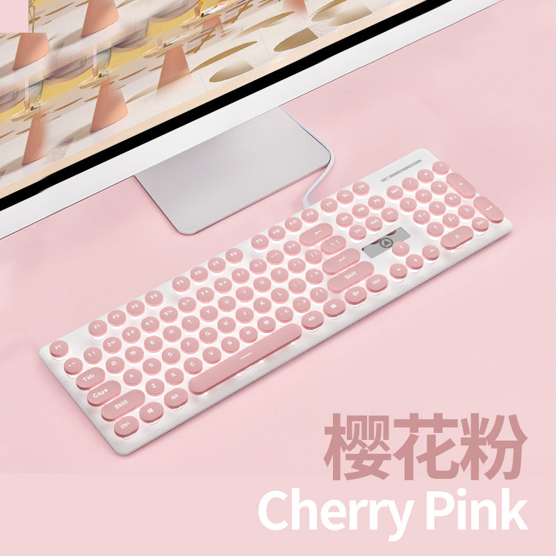 Silver carving V8 punk mechanical feel keyboard mouse set luminous game computer accessories