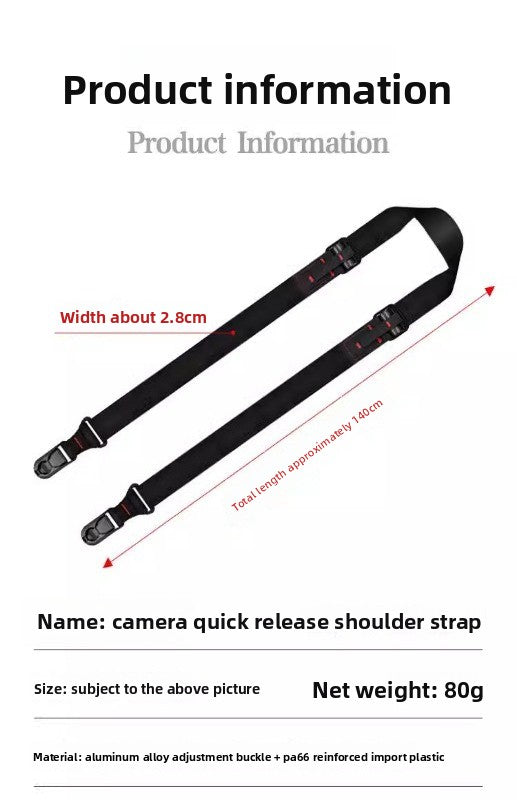 Camera Strap for Canon Nikon Sony Fuji Panasonic Leica Olympus Quick Release Strap Digital camera accessories