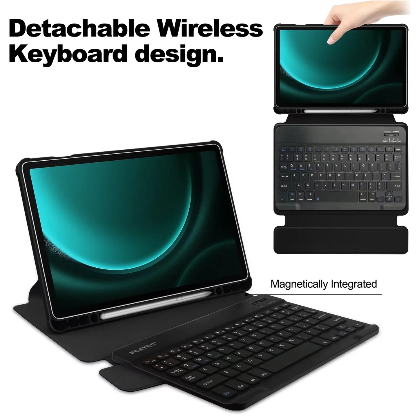 Applicable to Samsung S9 FE + Bluetooth keyboard 12.4 "protective case 360 ° rotating acrylic bracket S9PLUSprotective Accessories