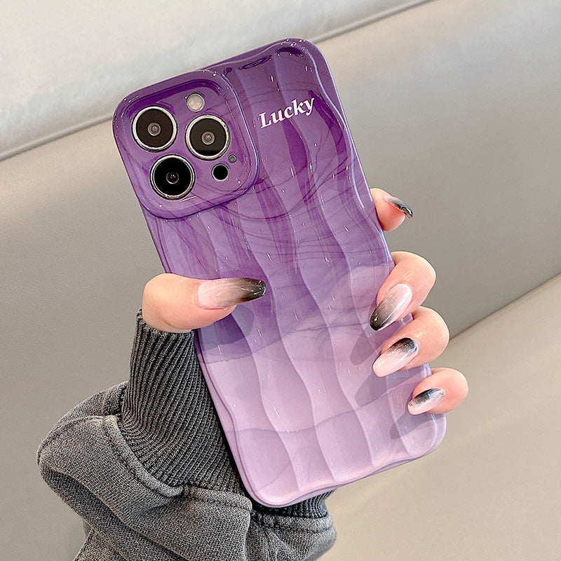 Accessories ins wind purple smudge suitable for Apple 14 mobile phone case new iphone15promax women's 13pro silicone 11