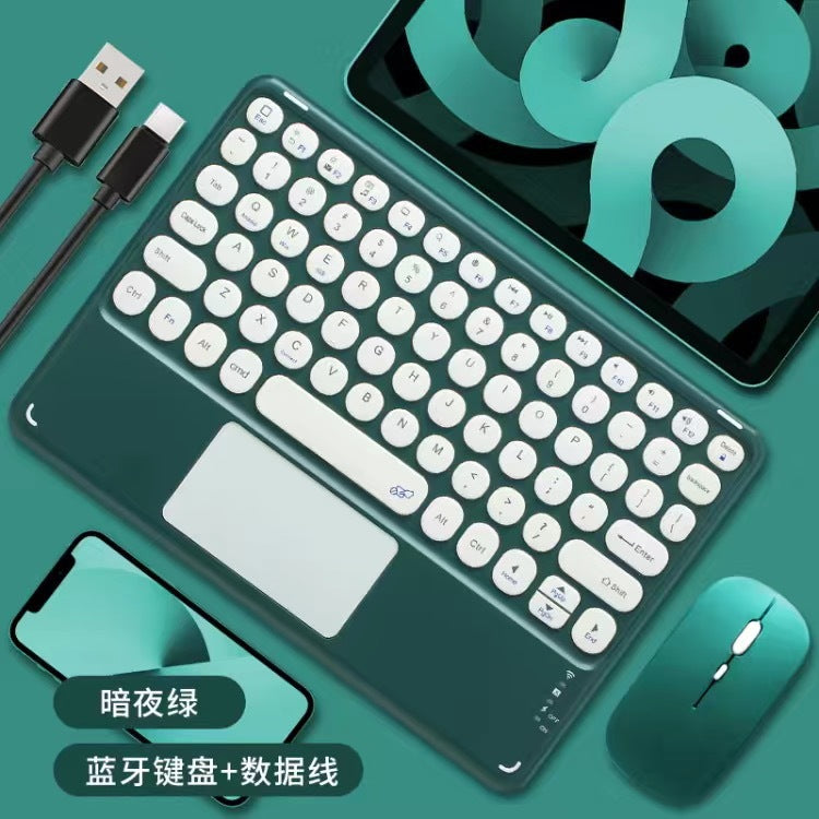 Wireless bluetooth touch keyboard, retro round ipad tablet ultra-thin portable mobile phone keyboard, bluetooth keyboard and mouse set protective Accessories